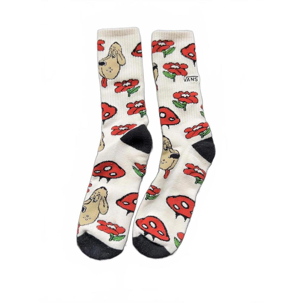 Vans Novelty Patterned‎ Mushroom & Flower Puppy Crew Socks